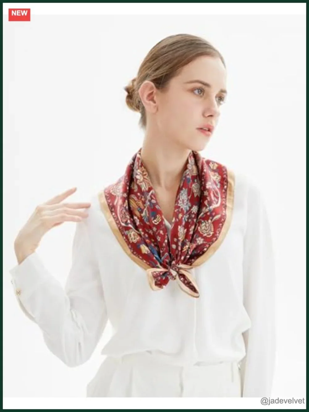 100% Pure Mulberry Silk Square Scarf - Neck Wrap Hair Scarf with Gift Box